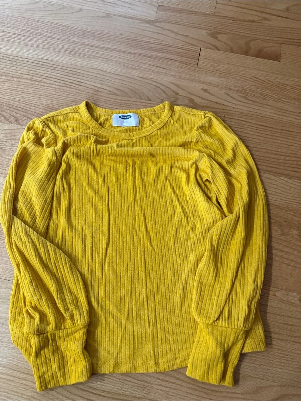 Old Navy Girls Yellow Long Sleeve Ribbed Top